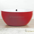 Red and White Acrylic Round Bathtub